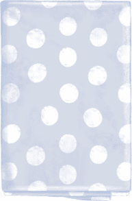 A white polka dot pattern on a light blue background.