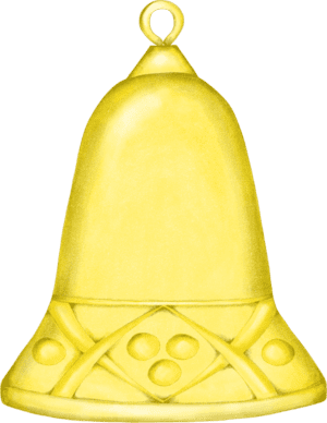 A yellow object with a green background